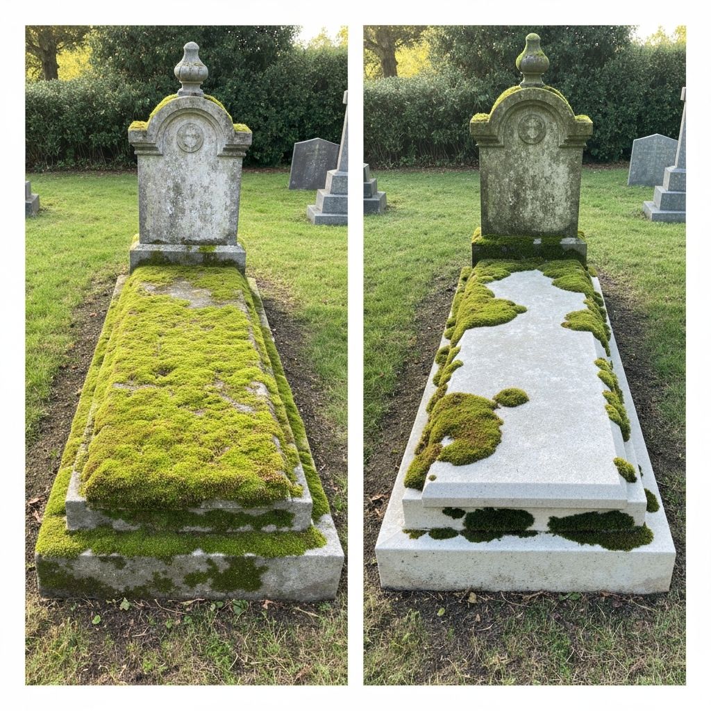 Pred a po čistení hrobu